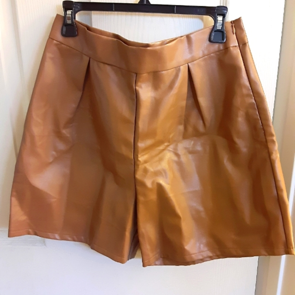 NaaNaa Vegan Leather High Waist Shorts